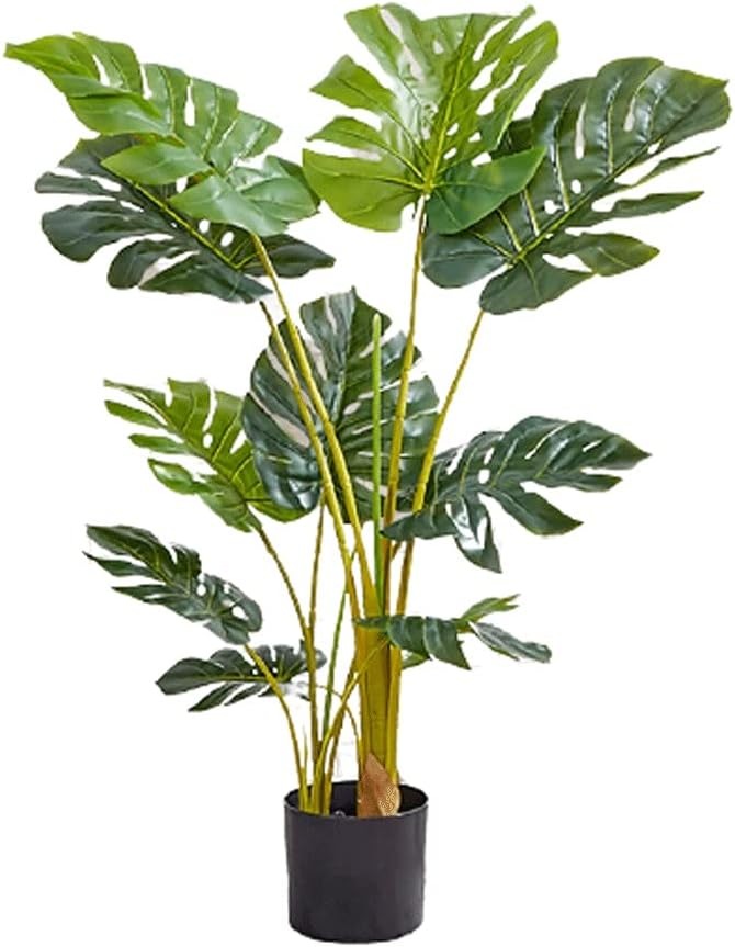 large fake indoor plant 4FT Artificial Monstera Fake Tropical Tree in Pot Large Faux Plants In – AreaDeco