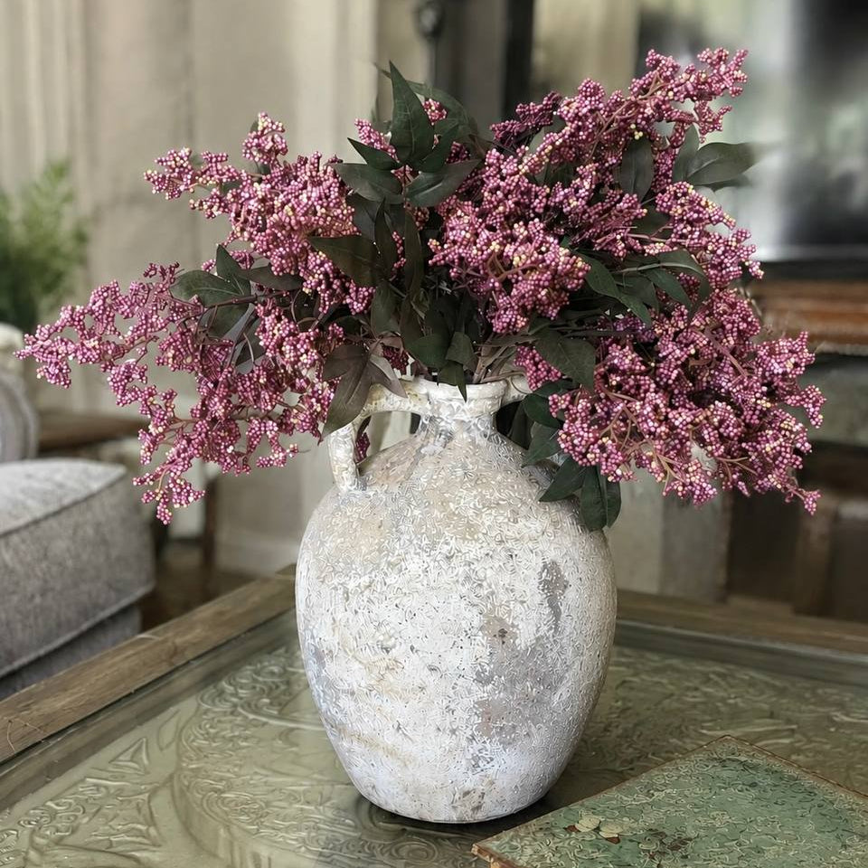 Artificial Nandina Berry Stem – Dusty Plum Faux Berry Spray – AreaDeco