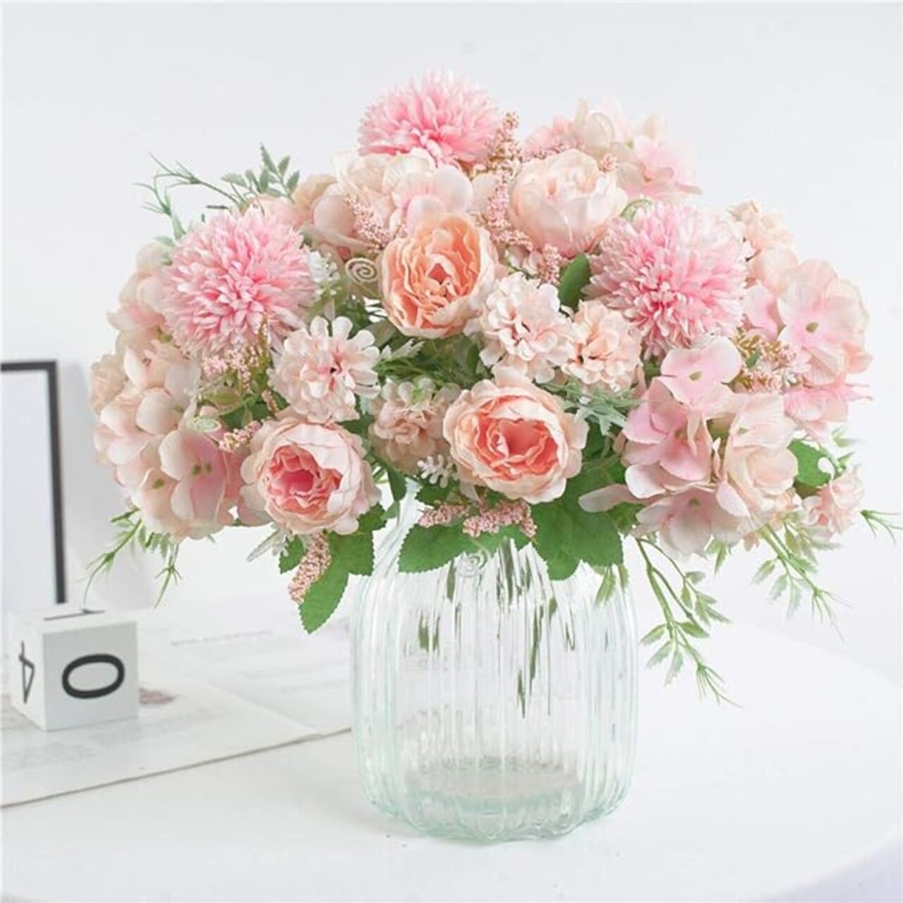 Artificial Flower Bunches, Fake Peony Silk Hydrangea Bouquet, Table Wedding Decor, Faux Flower Arrangements