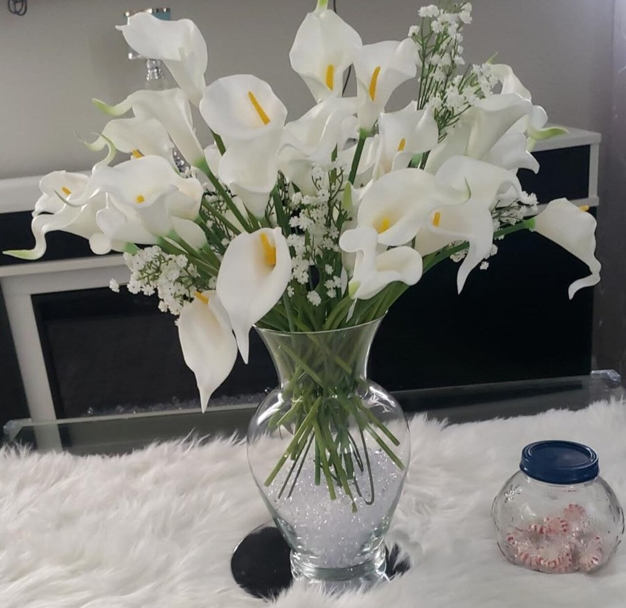 5/ 10 / 20 White Flowers Artificial Calla Lily Flower Real Touch Latex Flowers for DIY Wedding Bouquet Party Home Decor Faux Flowers Arrangement