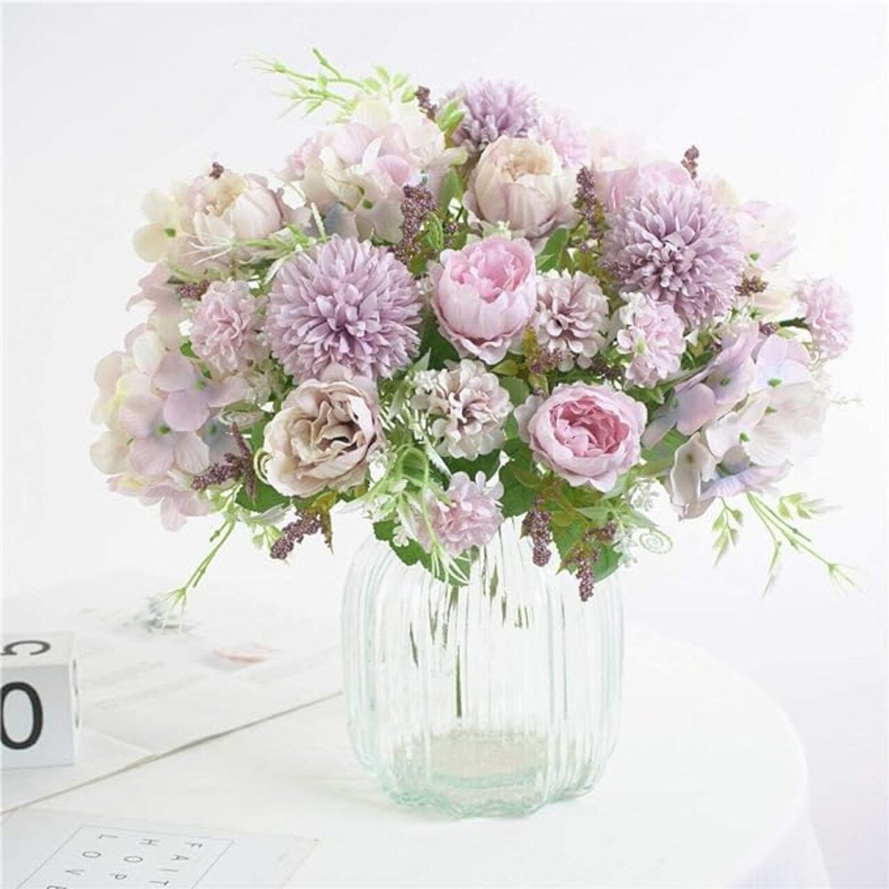 Artificial Flower Bunches, Fake Peony Silk Hydrangea Bouquet, Table Wedding Decor, Faux Flower Arrangements