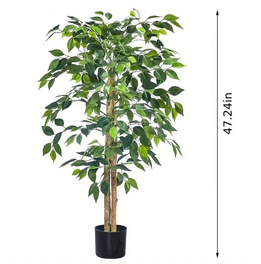 Artificial Ficus Tree Tall Fake Ficus Tree in Pot Large Faux Ficus Tree for Office Home Farmhouse for Indoor Outdoor Decor