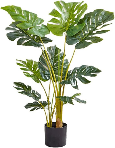 4FT Artificial Monstera Fake Tropical Tree in Pot Large Faux Plants Indoor Outdoor Home, Office, Living Room Decor