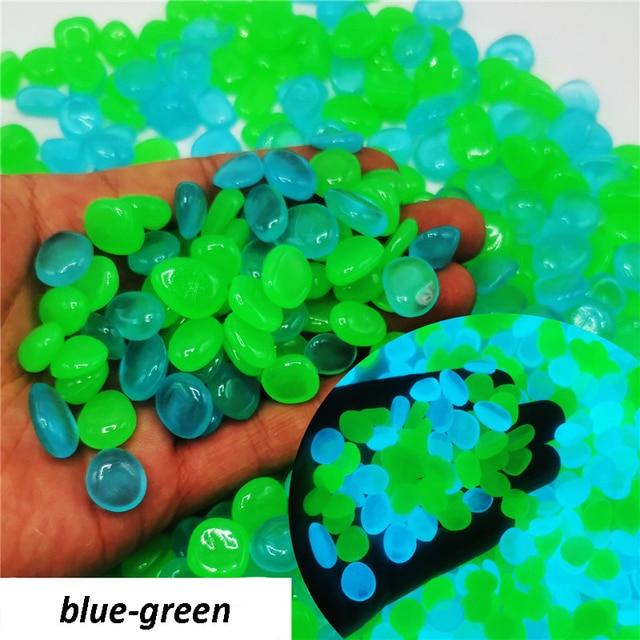 300pcs Glow Pebbles Luminous Stones Glow in The Dark Garden Rocks for Aquarium Fish Tank Sidewalk Garden Path Patio Terrace Lawn Yard