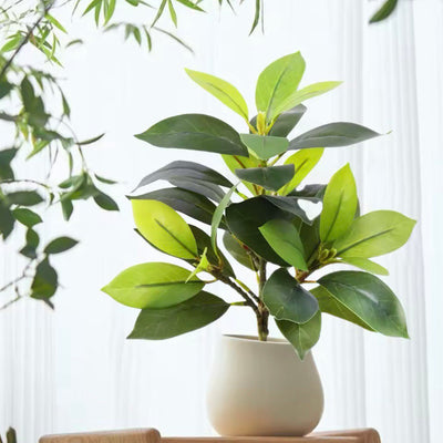 Artificial Ficus Plant Small Croton Plants Unpotted Fake Shrubs Plants Real Touch Faux Greenery outdoor Indoor