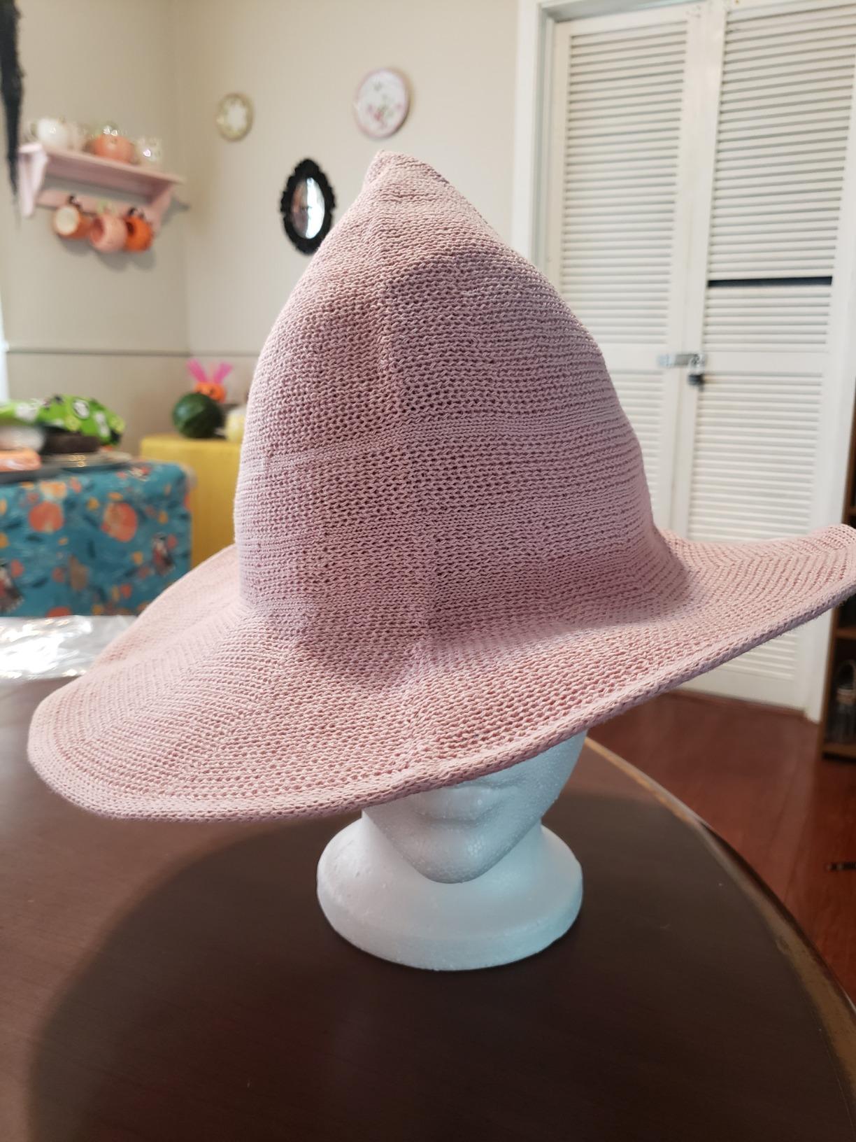 Witch Hat Pink Halloween Hat Halloween Party Costume Wool Knitted Hipster Witch Hat Wizard Hat Witches Costume Cosplay Accessory