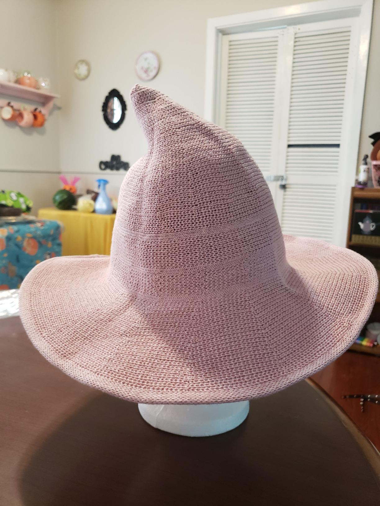 Witch Hat Pink Halloween Hat Halloween Party Costume Wool Knitted Hipster Witch Hat Wizard Hat Witches Costume Cosplay Accessory