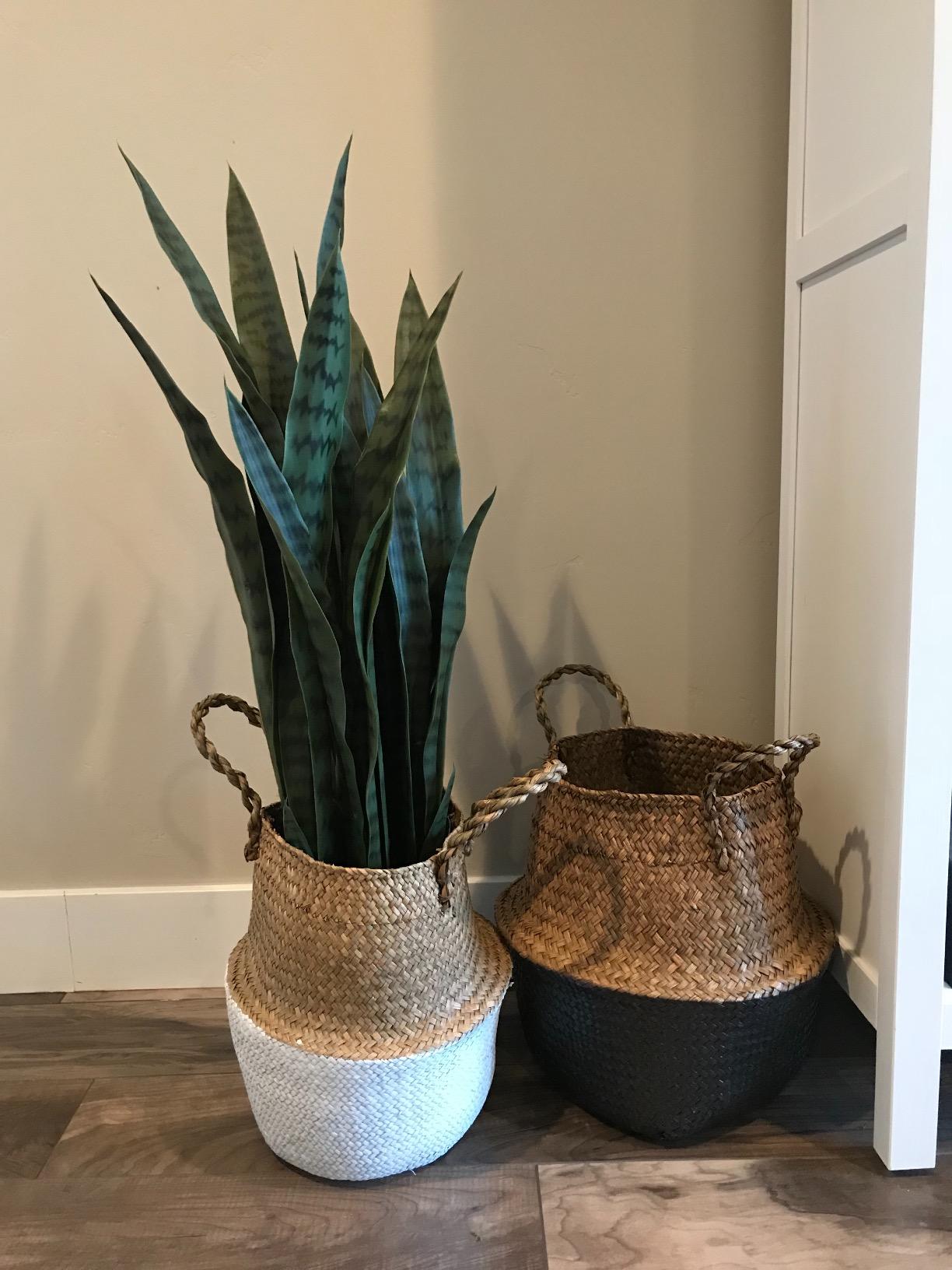faux snake plant in basket Artificial Snake Plant Fake Sansevieria in Pot Lifelike Faux Plant Mother in Law Tongue Plant Indoor Decoration Home Decor
