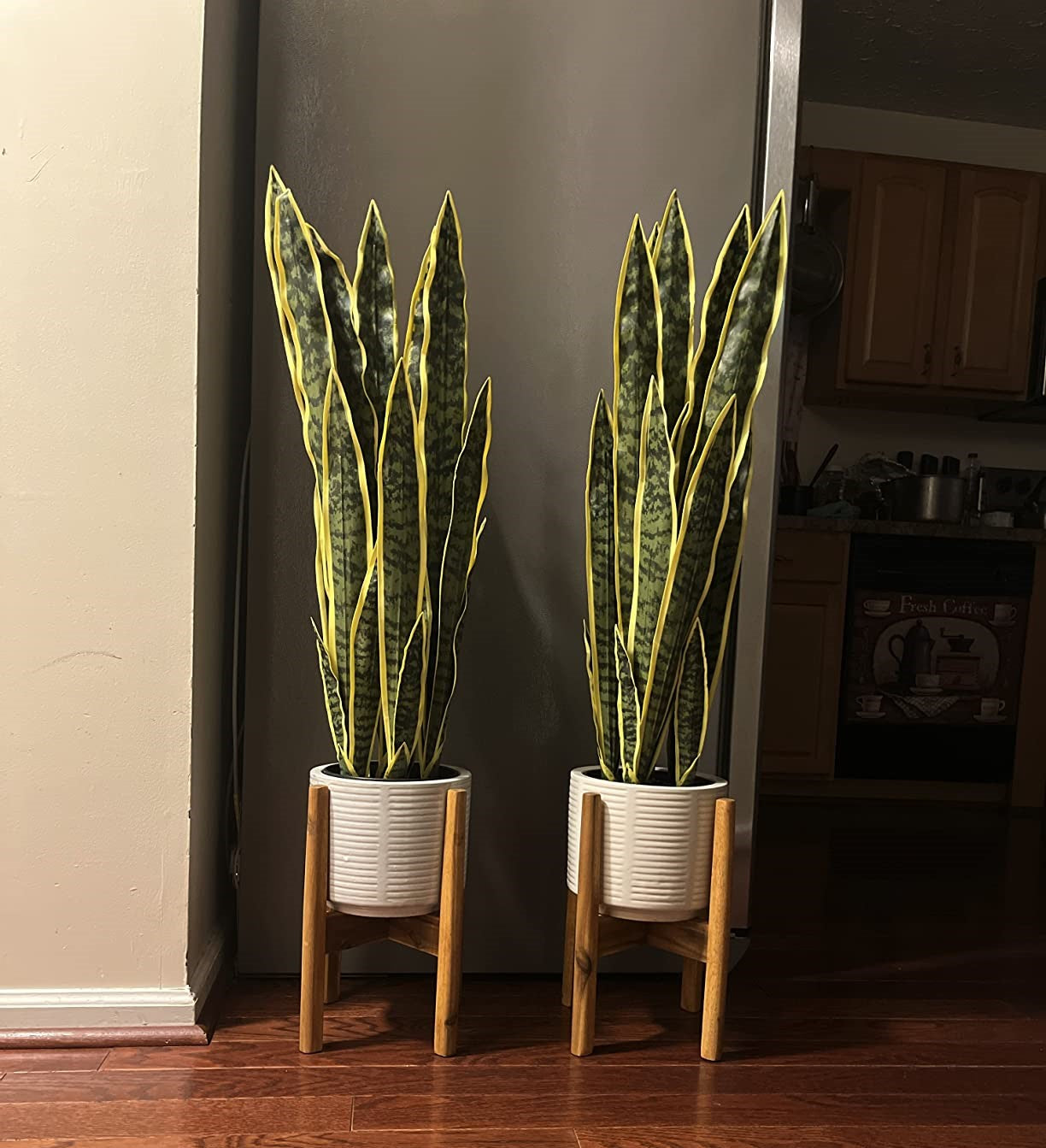 3 FT Artificial Snake Plant Fake Sansevieria in Pot Lifelike Faux Plant Mother in Law Tongue Plant Indoor Decoration Home Decor, Yellow