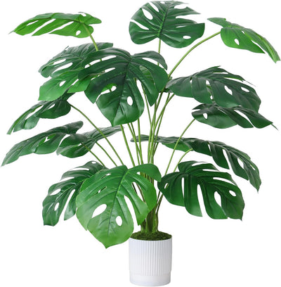 Large Artificial Monstera Deliciosa Faux Monstera Plant Fake Tropical Palm Tree Floor Plants for Indoor Outdoor Office House Living Room Home Decor