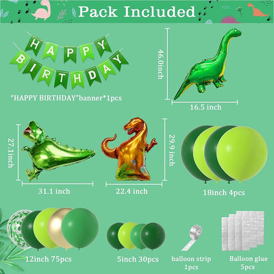 Dinosaur Birthday Party Decorations, Dino Balloon Garland Arch Kit T-Rex Balloons for Jurassic Theme Birthday Party Decor