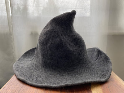 Gray Witch Hat Halloween Hat Halloween Party Costume Wool Knitted Hipster Witch Hat Wizard Hat Witches Costume Cosplay Accessory