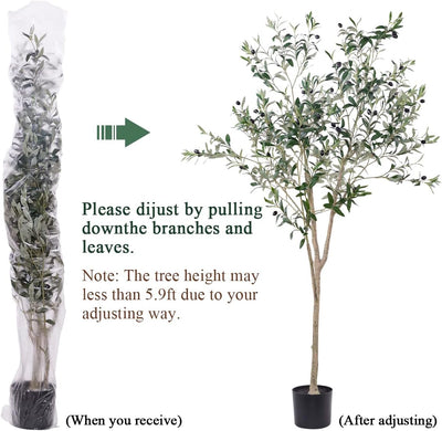 Artificial Olive Tree in Pot, Tall Fake Olive Trees for Indoor Faux Olive Plants for Home Decor