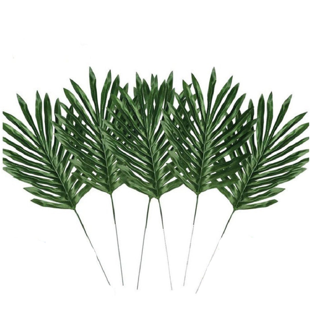 30pcs Artificial Tropical Faux Palm Leaves Safari Hawaiian Luau Summer Party Decorations Tiki Aloha Jungle Beach Theme Wedding Birthday