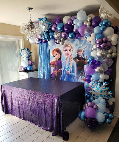 Snowflakes Balloon Garland Arch Kit Princess Winter Birthday Party Supplies Wonderland Girl Baby Party Decoration