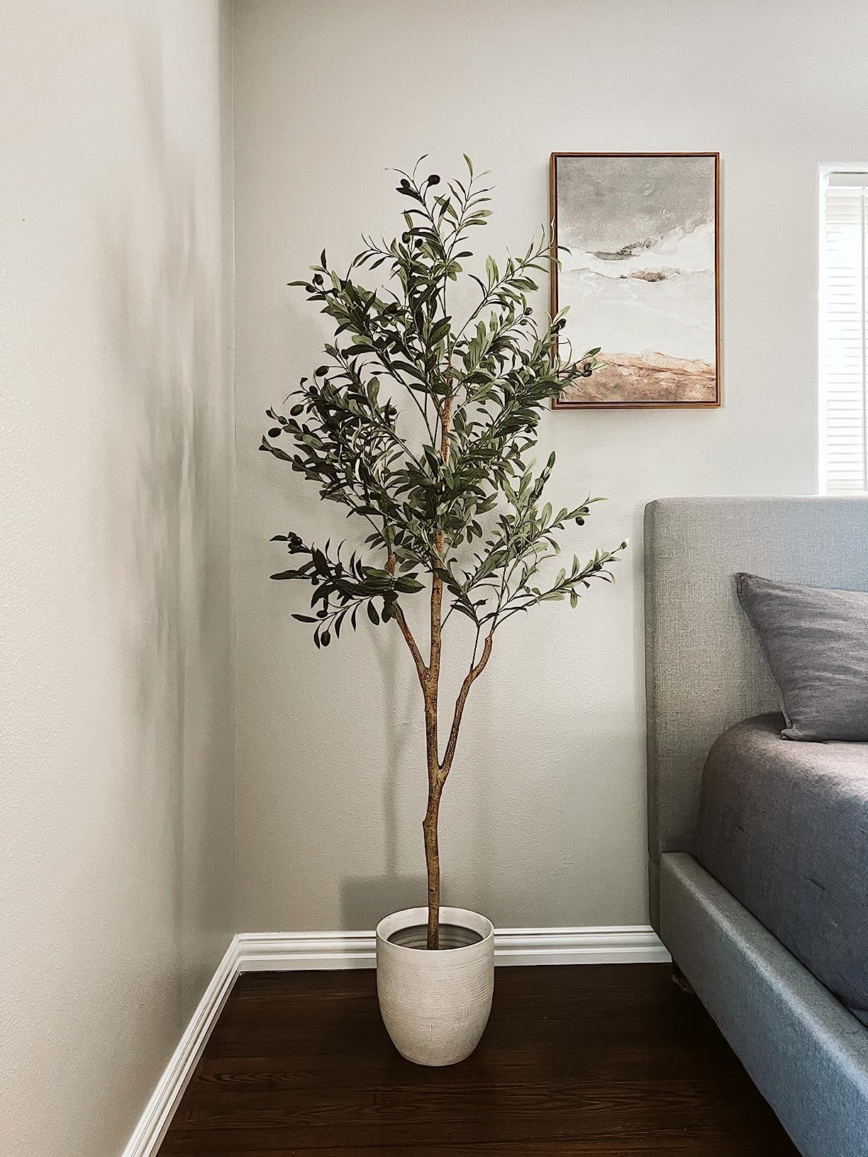 Artificial Olive Tree in Pot, Tall Fake Olive Trees for Indoor Faux Olive Plants for Home Decor