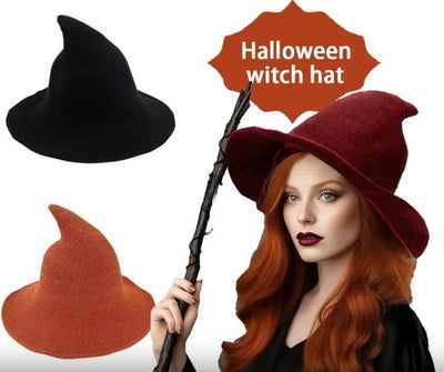 Witch Hat Orange Black Halloween Hat Halloween Party Costume Wool Knitted Hipster Witch Hat Wizard Hat Witches Costume Cosplay Accessory