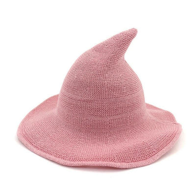 Witch Hat Pink Halloween Hat Halloween Party Costume Wool Knitted Hipster Witch Hat Wizard Hat Witches Costume Cosplay Accessory