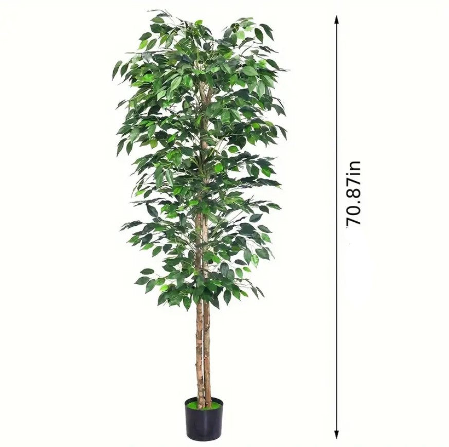 Artificial Ficus Tree Tall Fake Ficus Tree in Pot Large Faux Ficus Tree for Office Home Farmhouse for Indoor Outdoor Decor