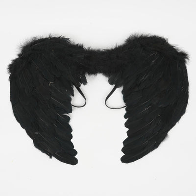 Angel Feather Wings Black Cosplay Costume Accessories Teens Woman Adult Halloween Party Costumes