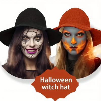 Witch Hat Orange Black Halloween Hat Halloween Party Costume Wool Knitted Hipster Witch Hat Wizard Hat Witches Costume Cosplay Accessory