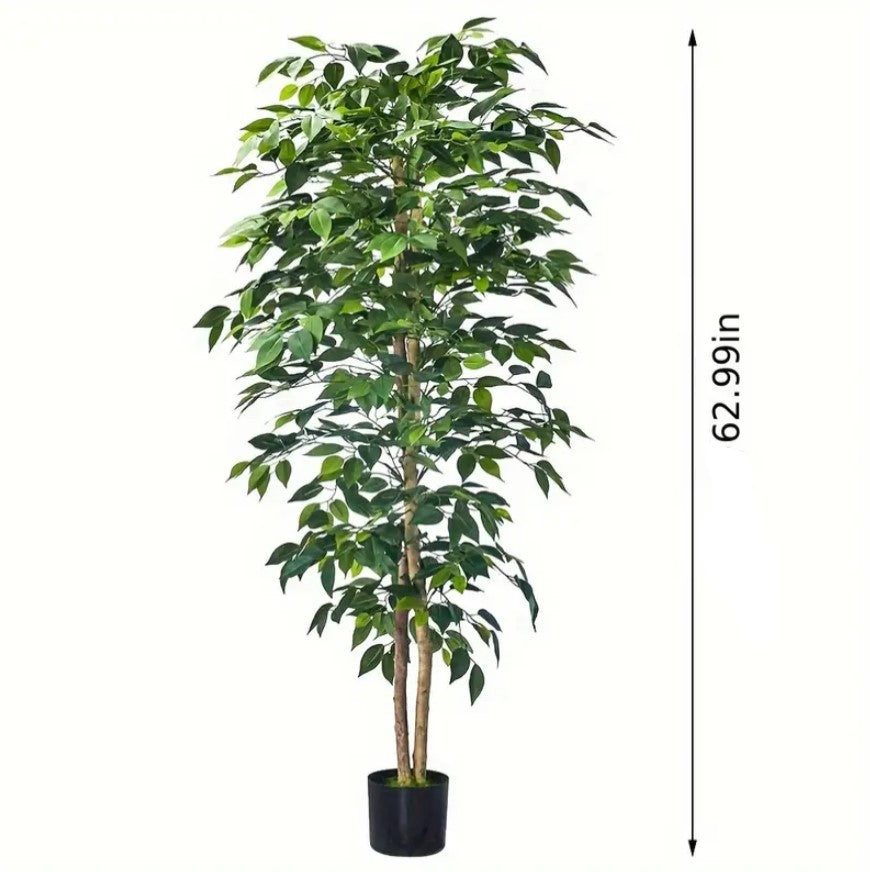 Artificial Ficus Tree Tall Fake Ficus Tree in Pot Large Faux Ficus Tree for Office Home Farmhouse for Indoor Outdoor Decor