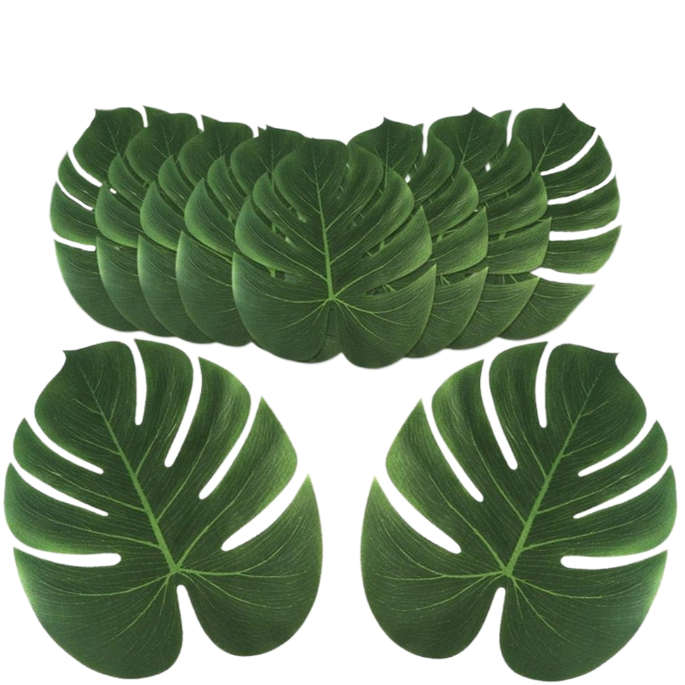 10 Pack Artificial Monstera Leaf Palm Leaves Fake Green Leaves Faux Tropical Leaves Hawaiian Leaves