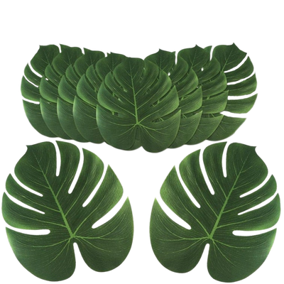 10 Pack Artificial Monstera Leaf Palm Leaves Fake Green Leaves Faux Tropical Leaves Hawaiian Leaves