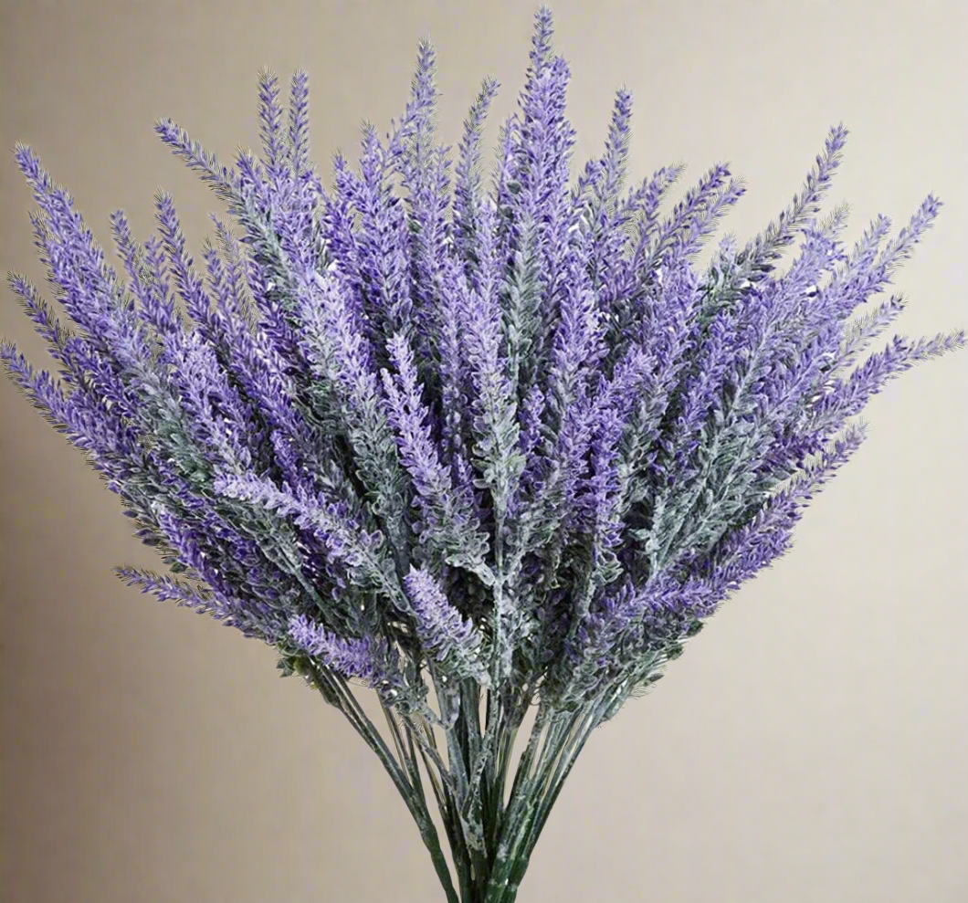 12 Bundles Artificial Lavender Flowers Fake Lavender Bouquet Faux Lavender Bunches Wedding Decor Table Centerpiece Home Garden Patio Decoration