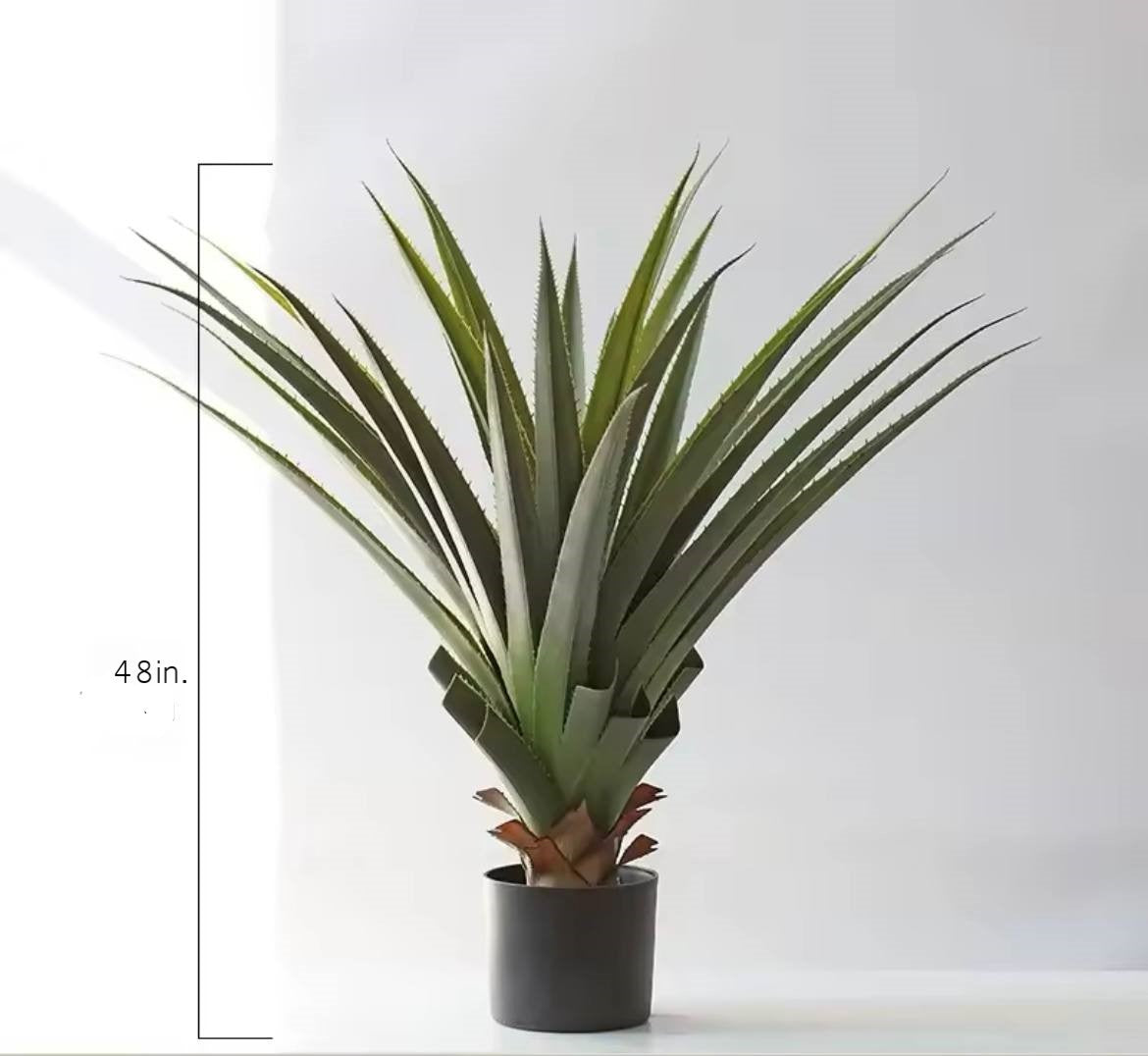 4ft Artificial Agave Plants, Fake Agave Plant in Pot, Large Faux Succulent for Outdoor Front Porch Garden Yard Decor