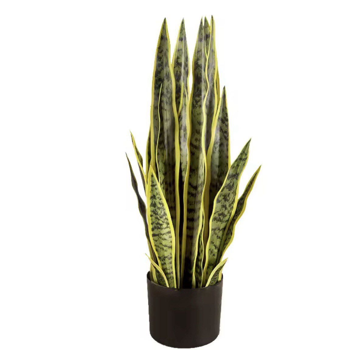 3 FT Artificial Snake Plant Fake Sansevieria in Pot Lifelike Faux Plant Mother in Law Tongue Plant Indoor Decoration Home Decor, Yellow