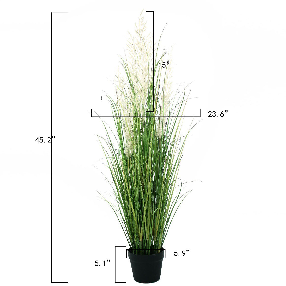 Tall Artificial Grass Plant in Pot Fake Potted Plant Faux Pampas Grass Artificial Greenery Floor Plants Outdoor Decoration