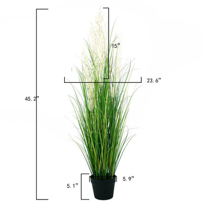 Tall Artificial Grass Plant in Pot Fake Potted Plant Faux Pampas Grass Artificial Greenery Floor Plants Outdoor Decoration