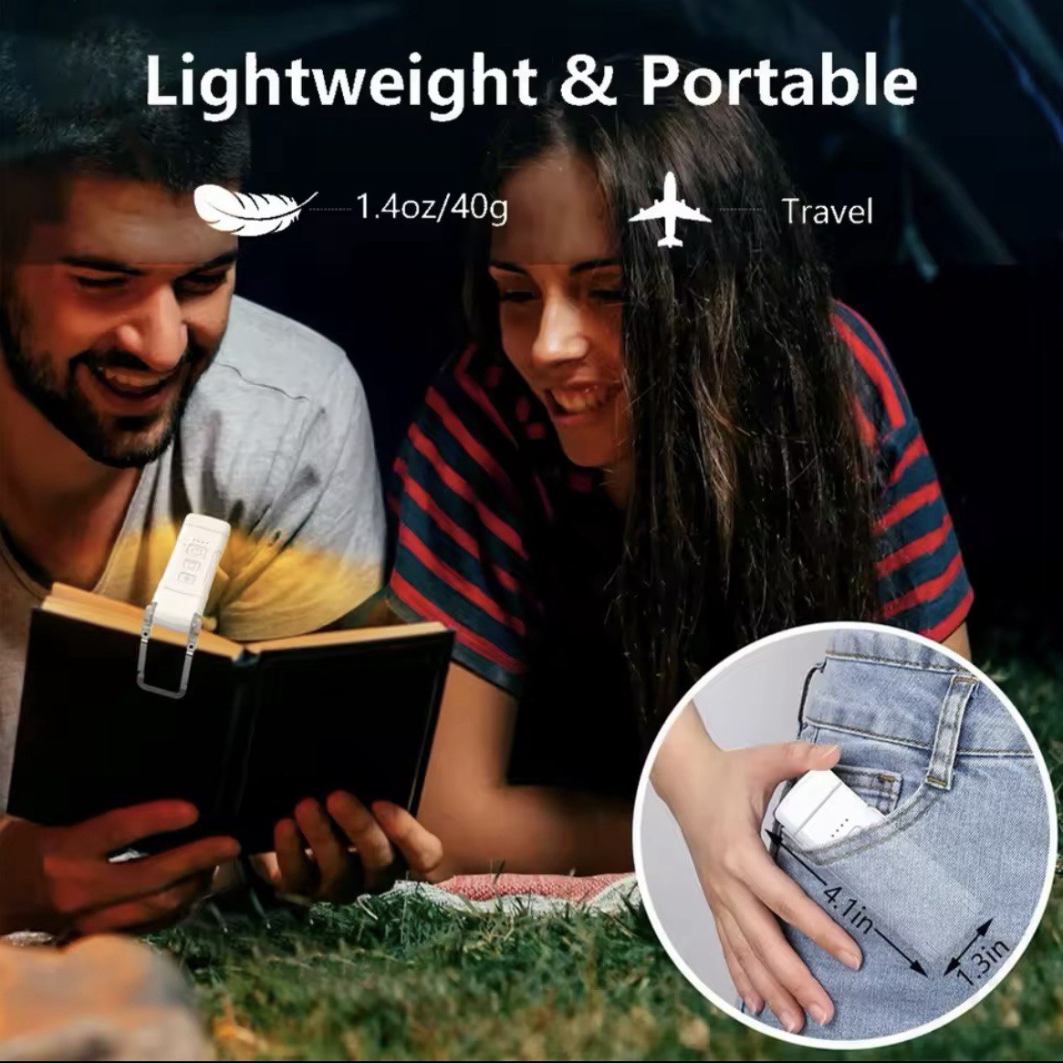 Reading Light, USB Rechargeable Book Light for Reading in Bed, Reading Lamp Clip On Gift for Reading Lovers