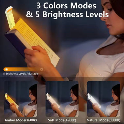 Reading Light, USB Rechargeable Book Light for Reading in Bed, Reading Lamp Clip On Gift for Reading Lovers