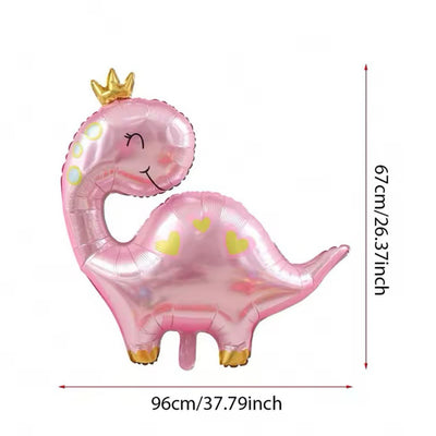 Dinosaur Balloons 2 Pack Foil Dino Balloons Large Mylar Dinosaur Balloons for Girl Boy Party Decoration Princess Birthday Baby Shower Party Decor