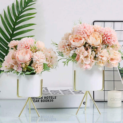 Artificial Flower Bunches, Fake Peony Silk Light Pink