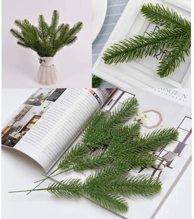 30Pcs Fake Green Pine Branches