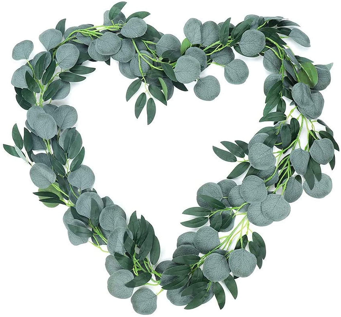 Artificial Eucalyptus Garland with Willow Leaves Fake Greenery Vine Wedding Table Decoration Silver Dollar Runner