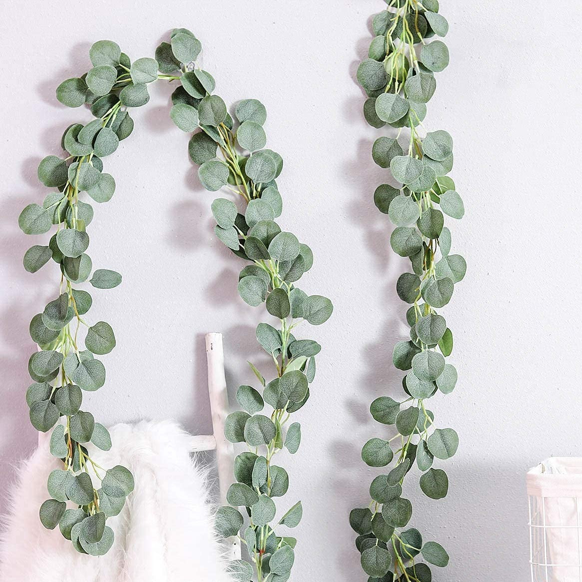 6FT 147Leaves Faux Eucalyptus Garland faux silk eucalyptus greenery wedding backdrop arch wall decor