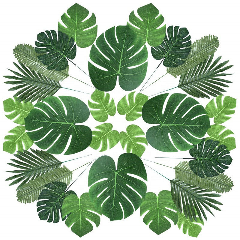 60pcs Artificial Tropical Palm Leaves