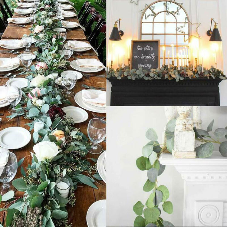 6FT 147Leaves Faux Eucalyptus Garland faux silk eucalyptus greenery wedding backdrop arch wall decor