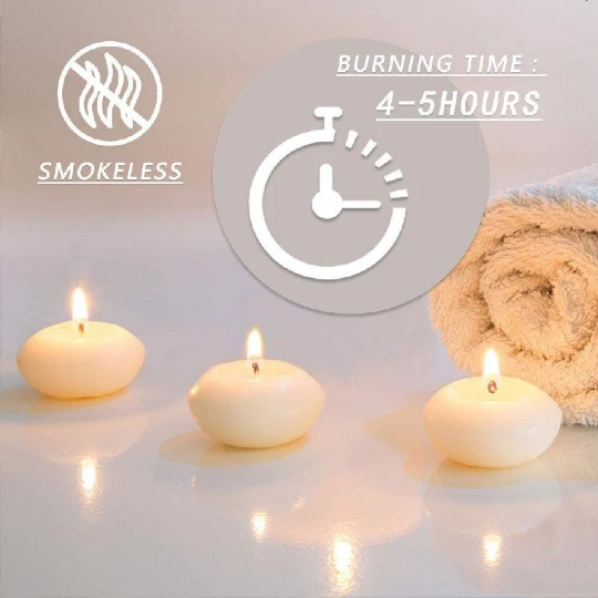 2" White Floating Candles Unscented