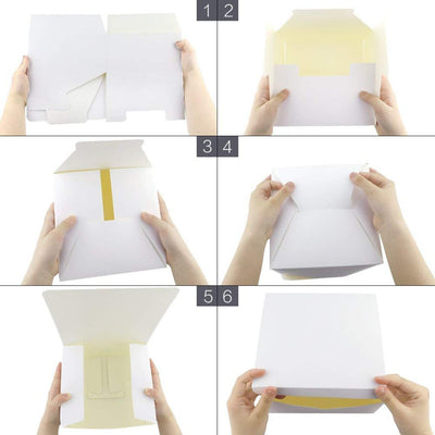 12pcs White Paper Gift Boxes 8x8x4''