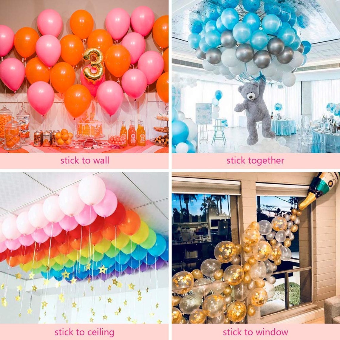 32ft Balloon Tape Strips 200 Dot Glue DIY Balloons Accessories Arch Garland Wall Decorating Strip Kit Party Supplies Birthday Wedding Kids