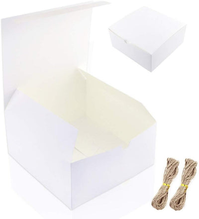 12pcs White Paper Gift Boxes 8x8x4''