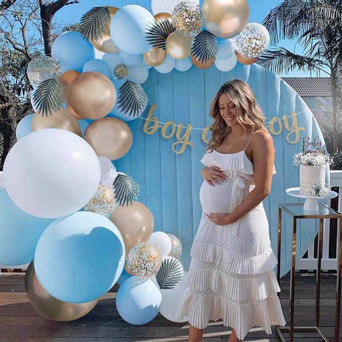 Blue Baby Shower Balloon Arch