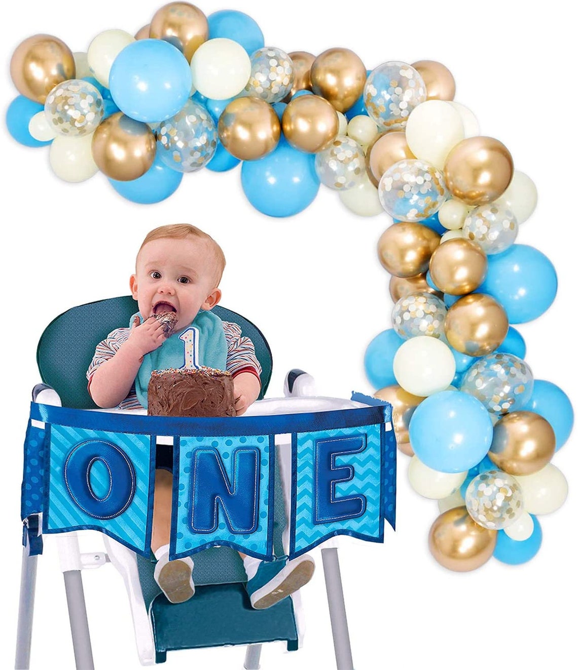 Blue Baby Shower Balloon Arch