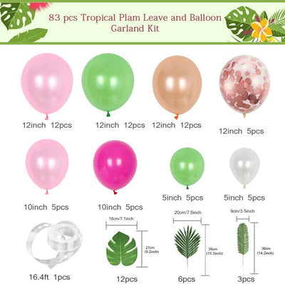 83pcs "Tropical Hawaii" Balloon Garland