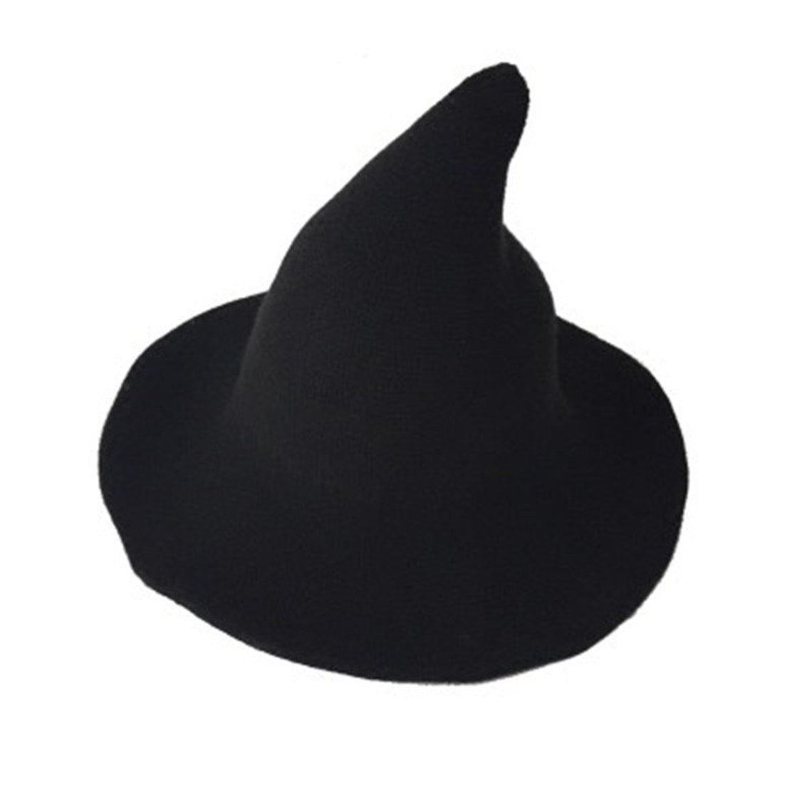 Black Witch Hat Halloween Hat Halloween Party Costume Wool Knitted Hipster Witch Hat Black Wizard Hat Witches Costume Cosplay Accessory